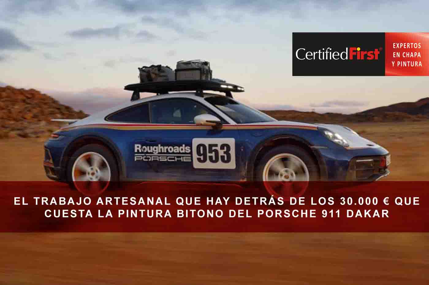 El trabajo artesanal que hay detrás de los 30.000 € que cuesta la pintura bitono del Porsche 911 Dakar