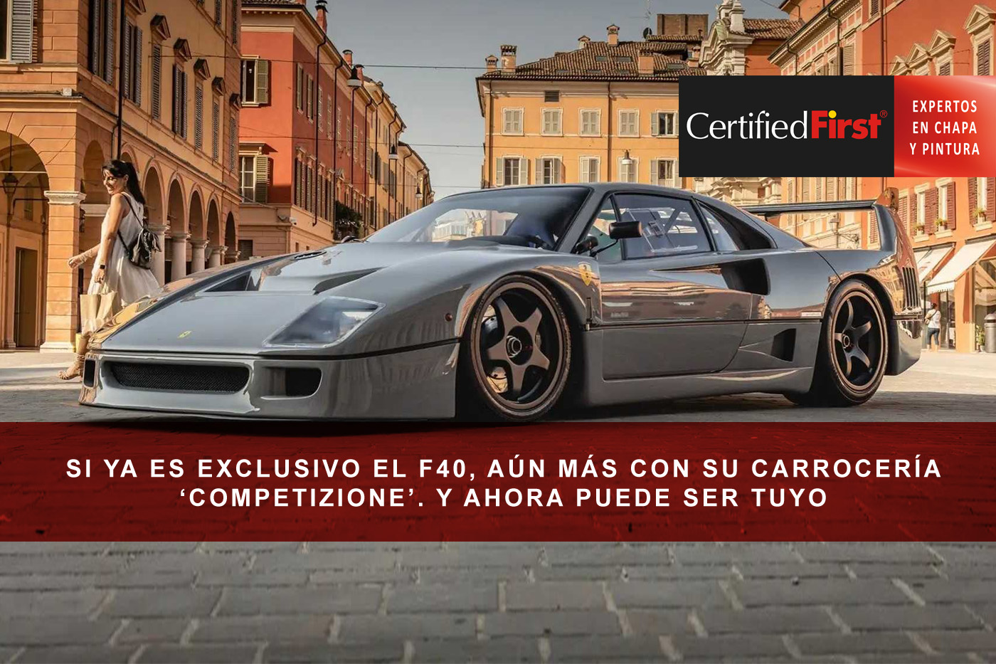 Si ya es exclusivo el F40, aún más con su carrocería ‘Competizione’. Y ahora puede ser tuyo