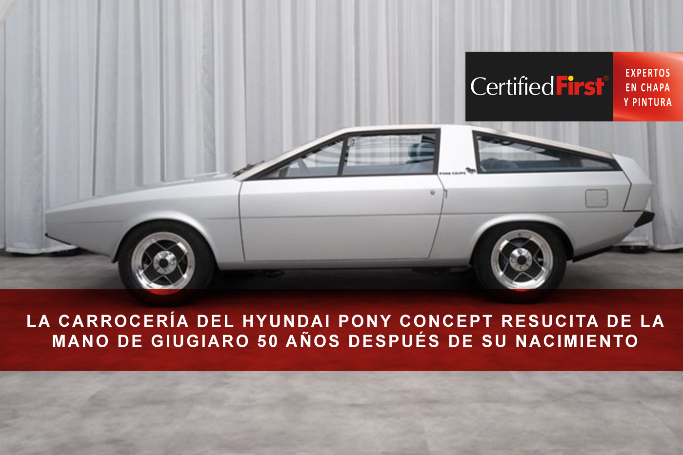 La carrocería del Hyundai pony concept resucita de la mano de Giugiaro 50 años después de su nacimiento