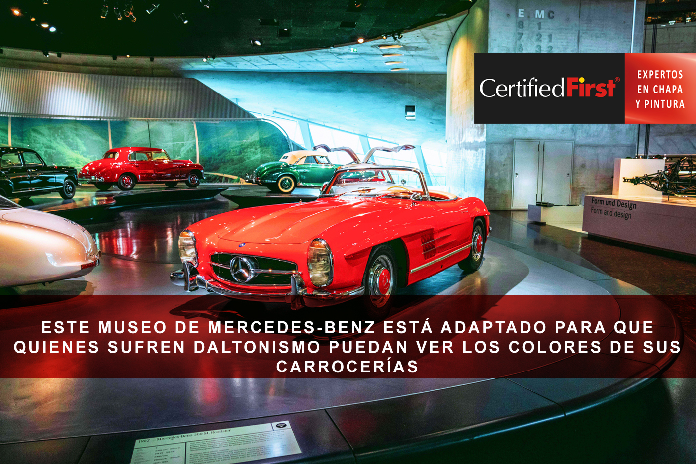 Este museo de Mercedes-Benz está adaptado para que quienes sufren daltonismo puedan ver los colores de sus carrocerías
