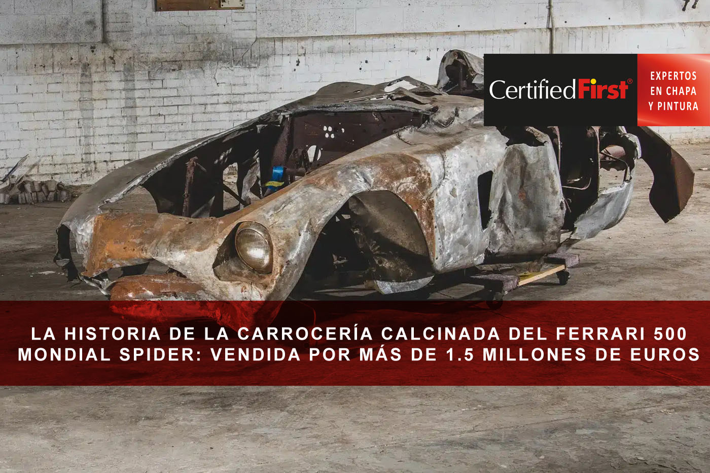 La historia de la carrocería calcinada del Ferrari 500 Mondial Spider: vendida por 1.5 millones de euros