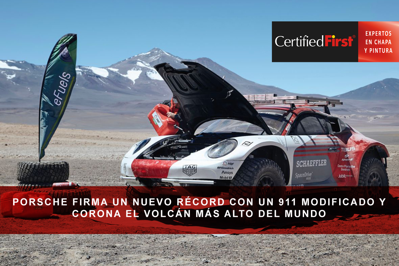 Porsche firma un nuevo récord con un 911 modificado y corona el volcán más alto del mundo