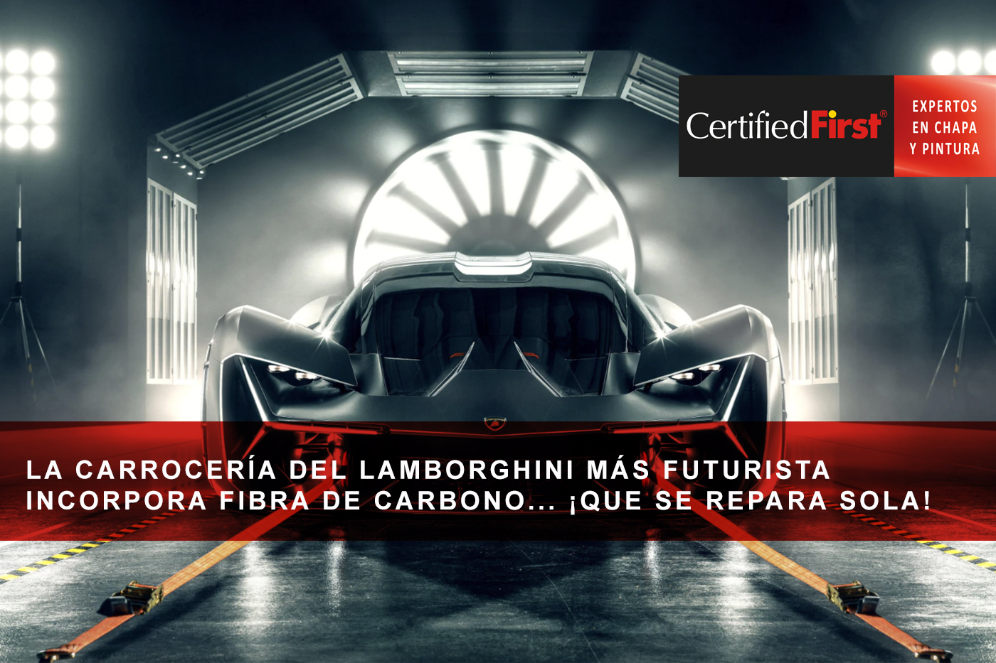 La carrocería del Lamborghini más futurista incorpora fibra de carbono... ¡que se repara sola!