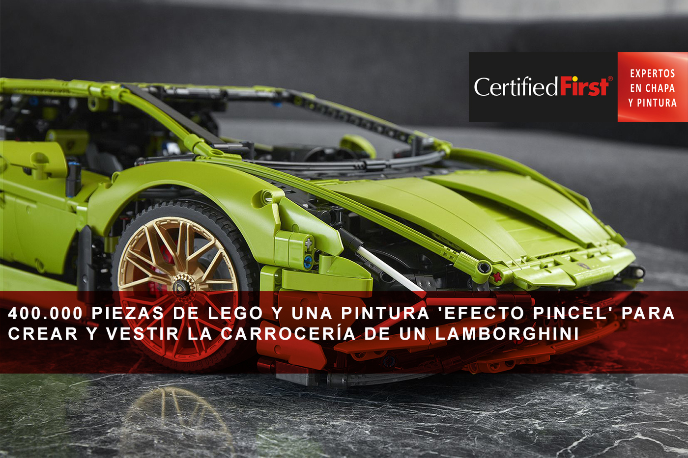 400.000 piezas de Lego y una pintura 'efecto pincel' para crear y vestir la carrocería de un Lamborghini
