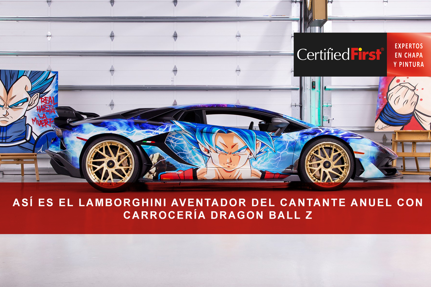Así es el Lamborghini Aventador del cantante Anuel con carrocería Dragon Ball Z
